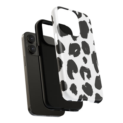Ink Leopard Magnetic Phone Case — Black & White Animal Print Fashion Protective Cover