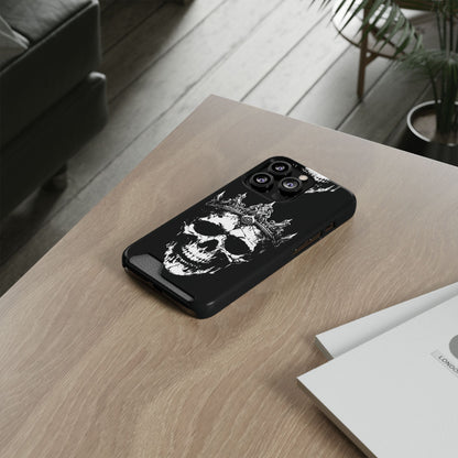 Crowned Chaos - Skull King Card-Holder Phone Case