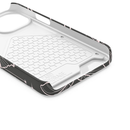 Mystic Skull Dark Aesthetic Phone Case with Card Holder — Gothic Crystal & Feather Design Luxury Cover