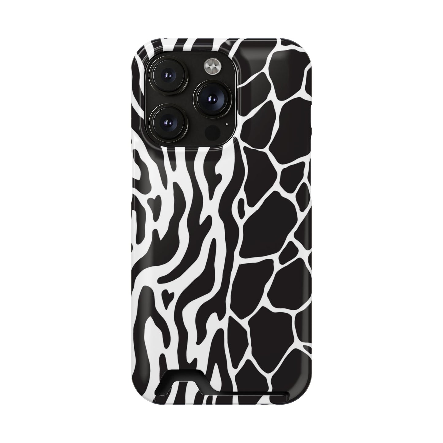 Animal Print Phone Case — Zebra & Giraffe Edition with Card Holder — Slim, Stylish, MagSafe