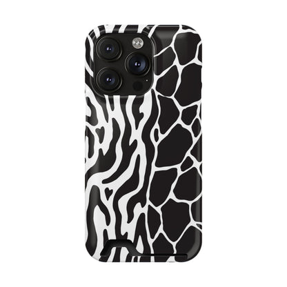 Animal Print Phone Case — Zebra & Giraffe Edition with Card Holder — Slim, Stylish, MagSafe