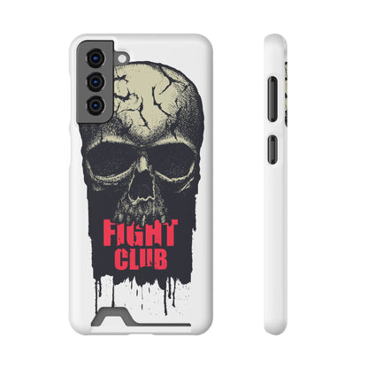 Fight Club Skull Phone Case with Card Holder — Bold Gothic Skull Design