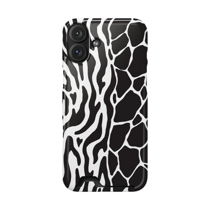 Animal Print Phone Case — Zebra & Giraffe Edition with Card Holder — Slim, Stylish, MagSafe