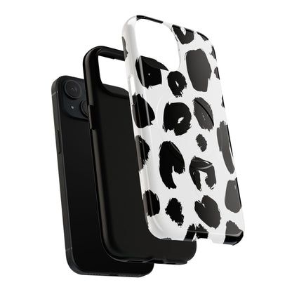 Ink Leopard Magnetic Phone Case — Black & White Animal Print Fashion Protective Cover