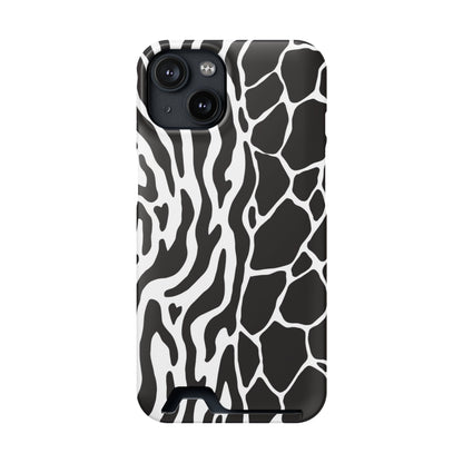 Animal Print Phone Case — Zebra & Giraffe Edition with Card Holder — Slim, Stylish, MagSafe