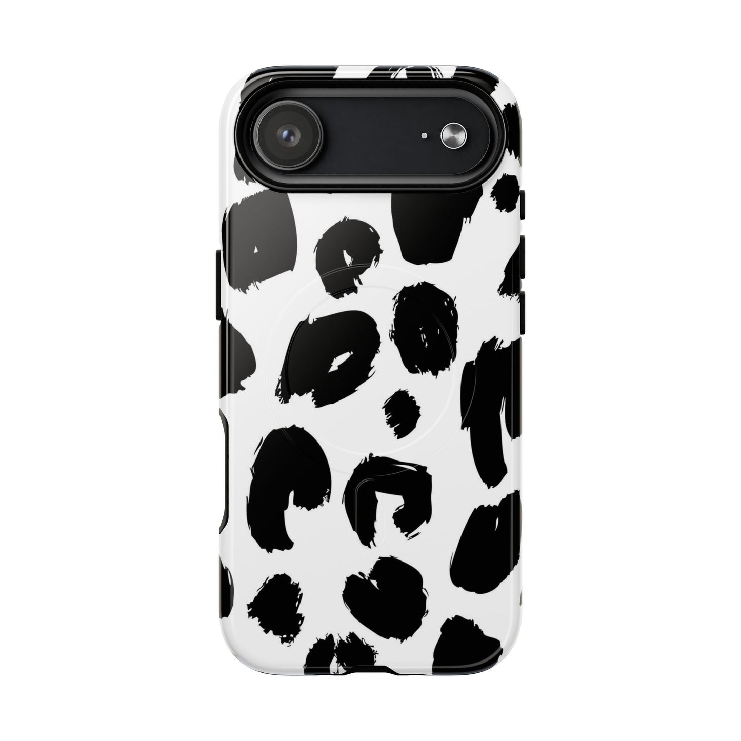 Ink Leopard Magnetic Phone Case — Black & White Animal Print Fashion Protective Cover