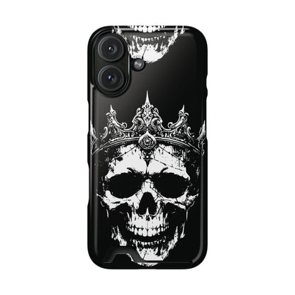 Crowned Chaos - Skull King Card-Holder Phone Case