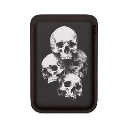 Gothic Skull MagSafe Wallet — Vegan Leather Magnetic Card Holder