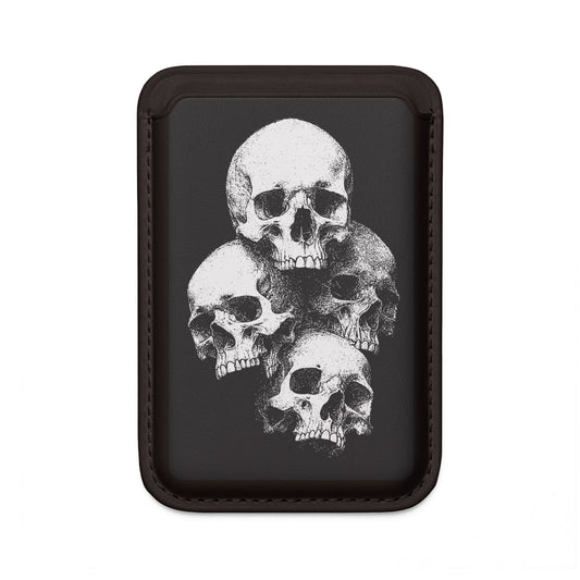 Gothic Skull MagSafe Wallet — Vegan Leather Magnetic Card Holder