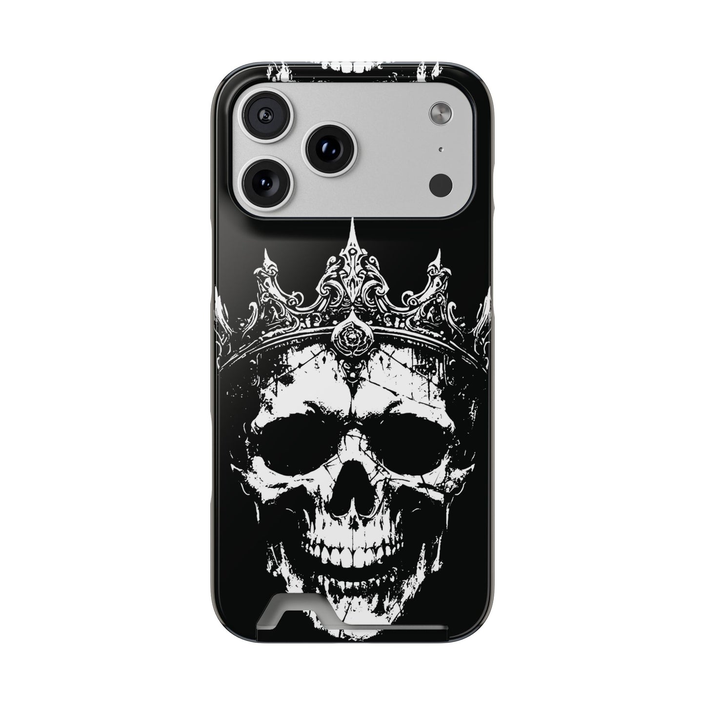 Crowned Chaos - Skull King Card-Holder Phone Case