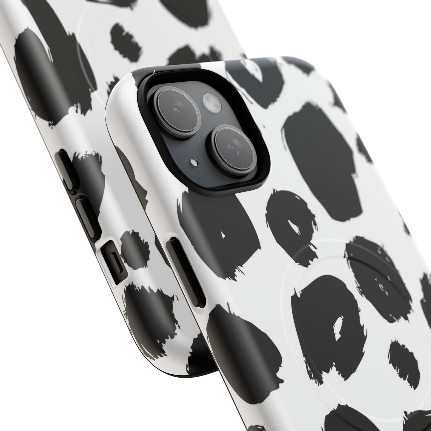 Ink Leopard Magnetic Phone Case — Black & White Animal Print Fashion Protective Cover