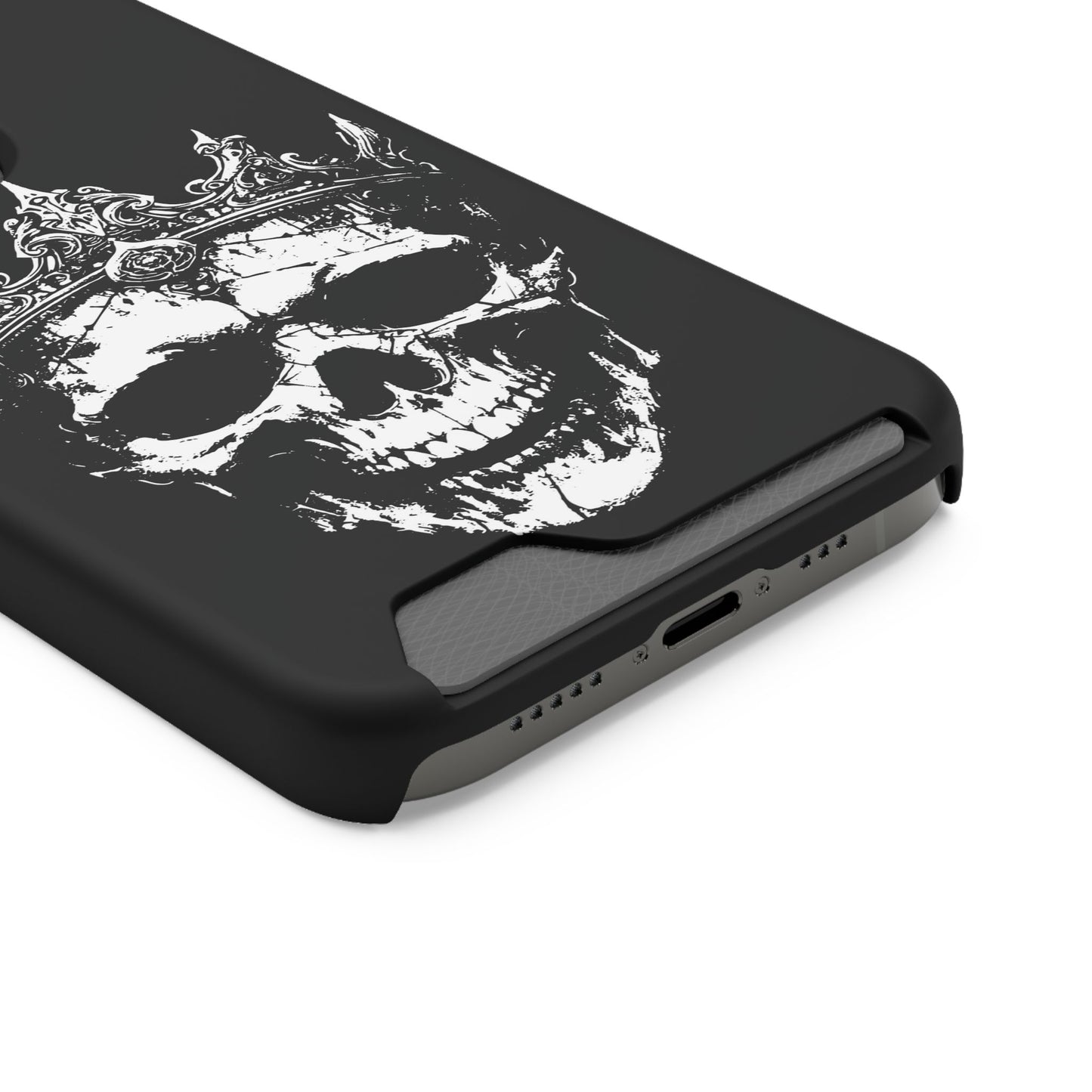 Crowned Chaos - Skull King Card-Holder Phone Case