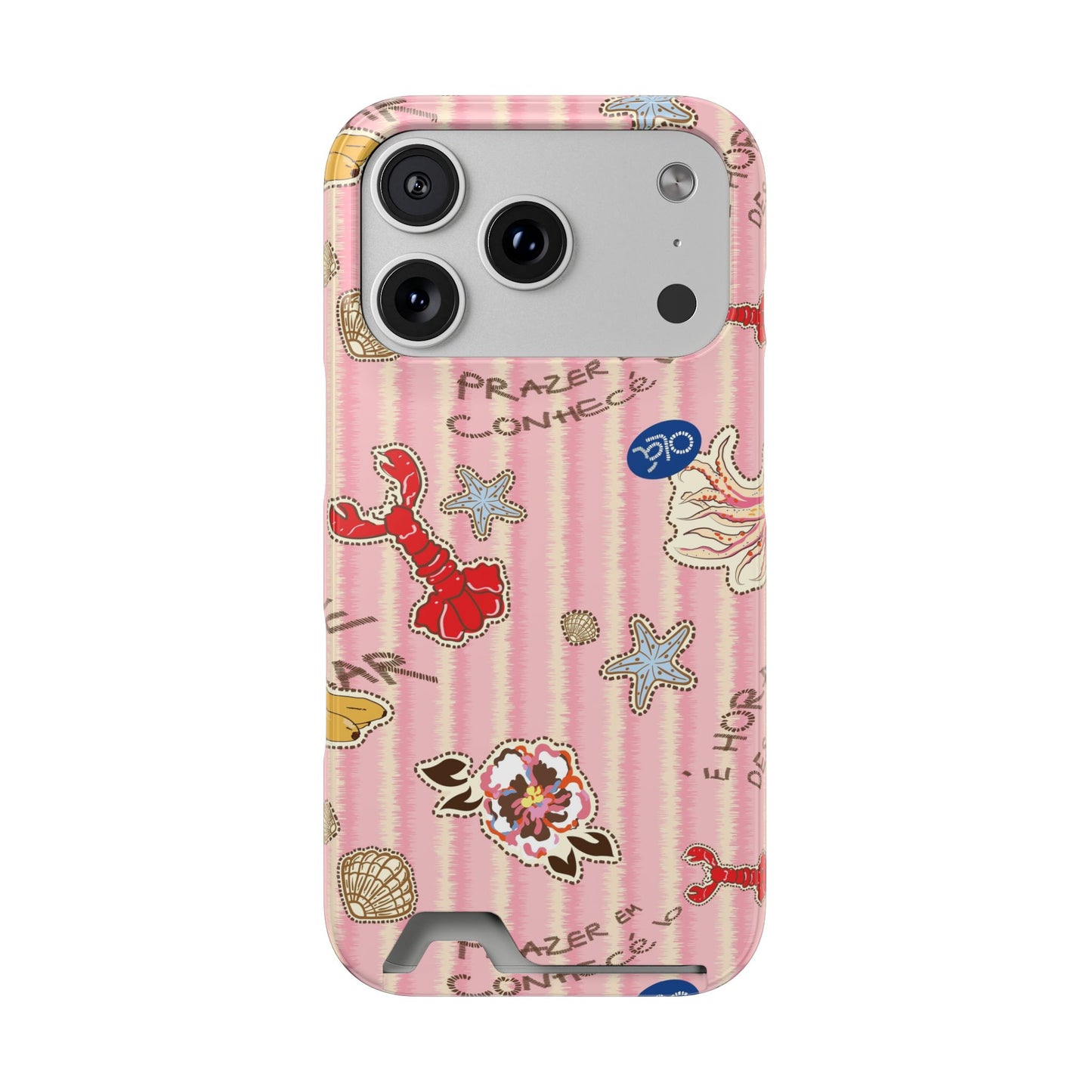 Pink Ocean Print iPhone Case – Cute Aesthetic Protective Phone Cover
