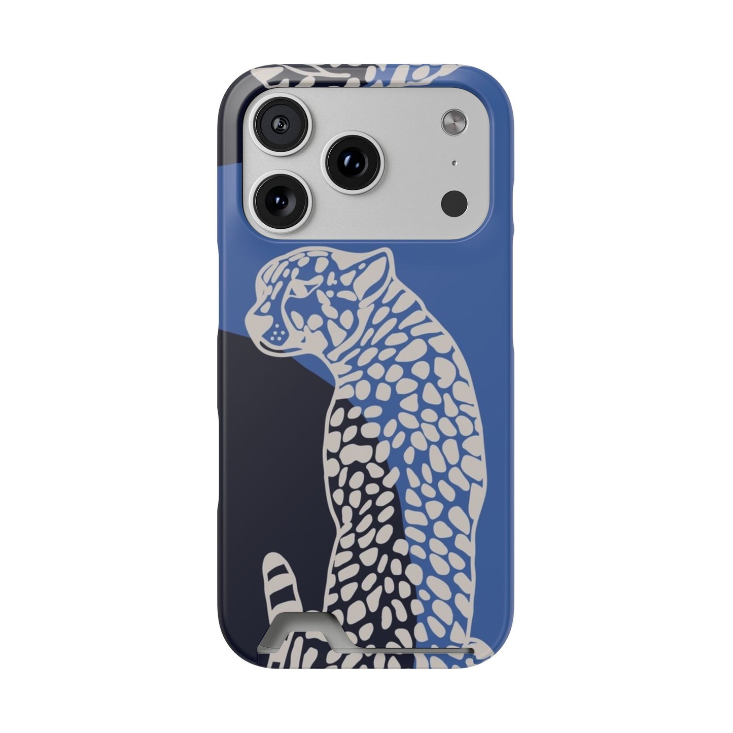 Leopard Bleu Card Phone Case — Blue Animal Print Card holder