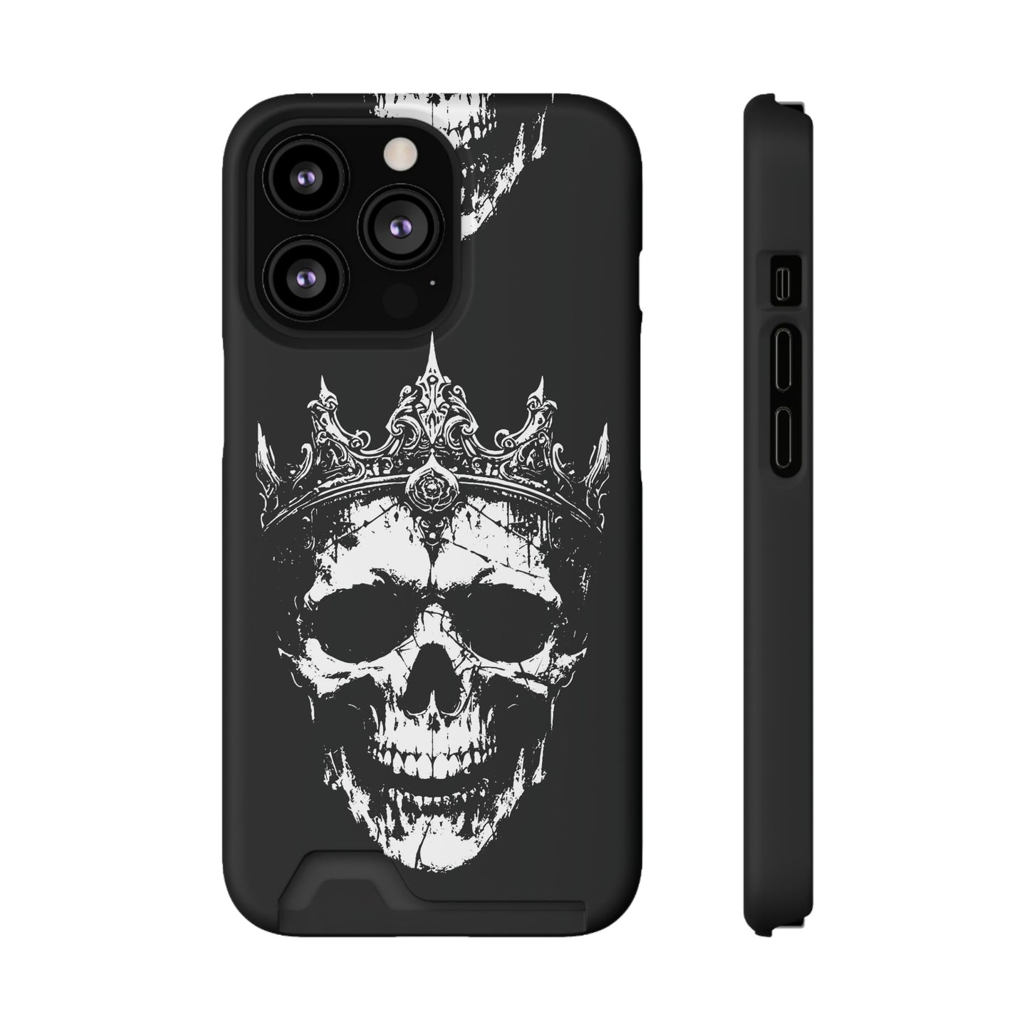 Crowned Chaos - Skull King Card-Holder Phone Case