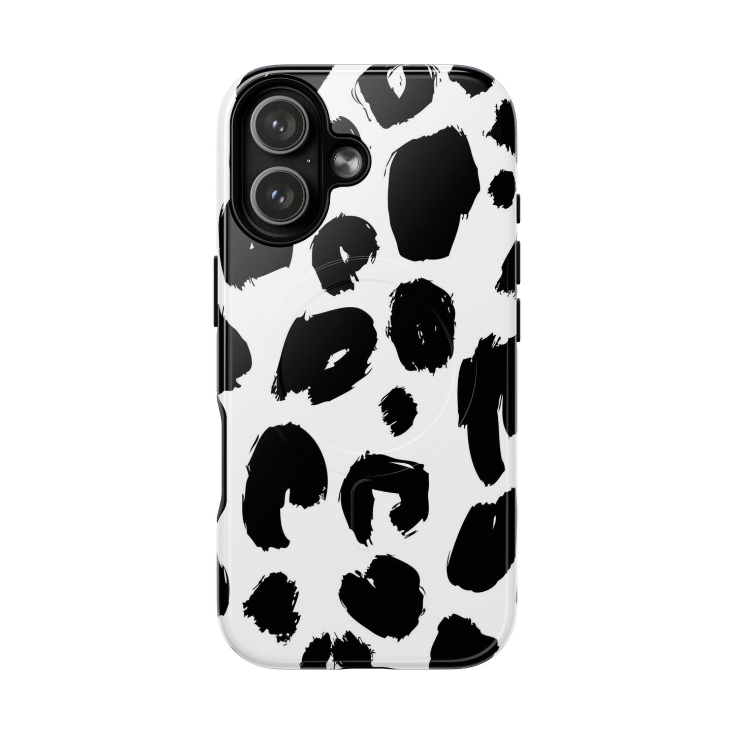 Ink Leopard Magnetic Phone Case — Black & White Animal Print Fashion Protective Cover