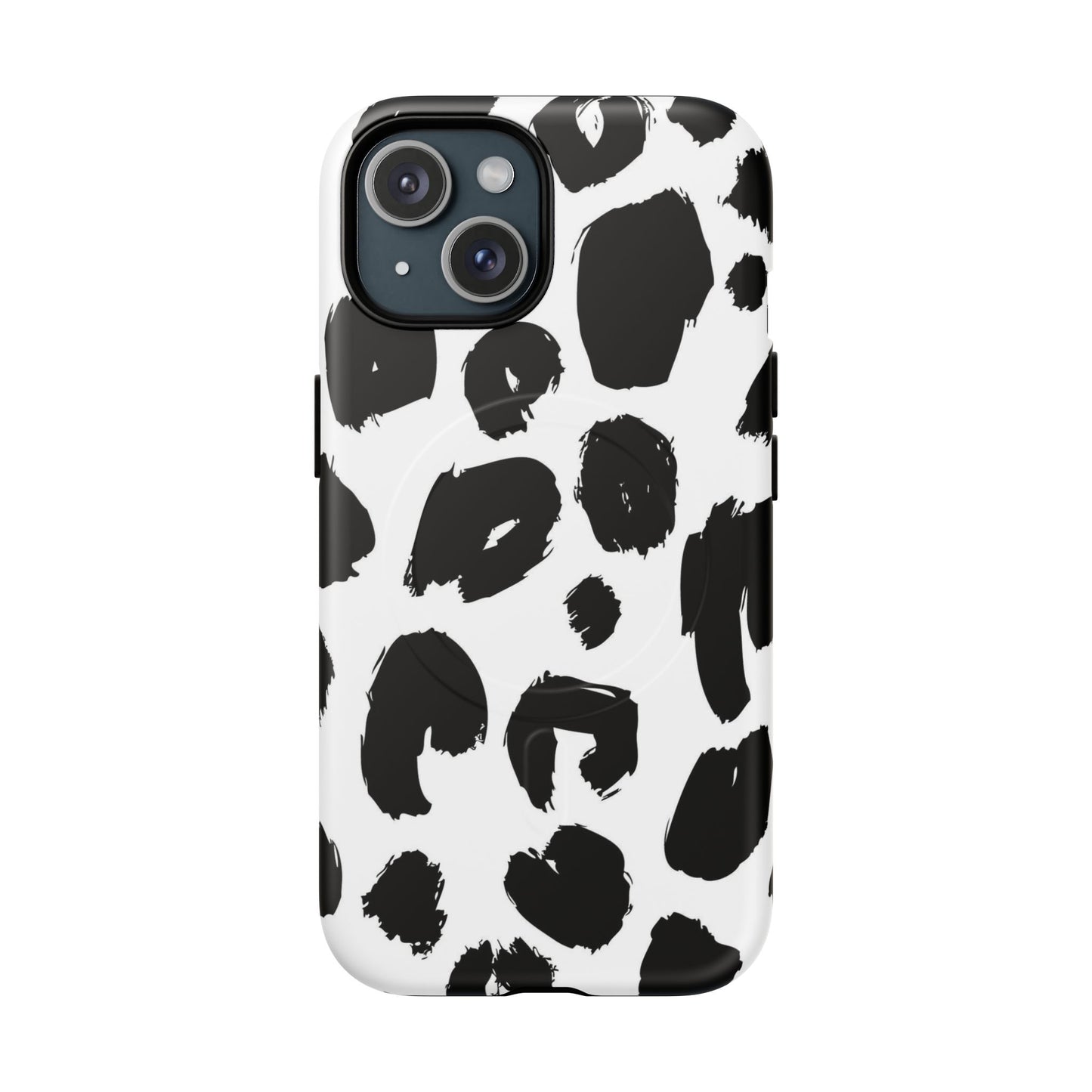 Ink Leopard Magnetic Phone Case — Black & White Animal Print Fashion Protective Cover
