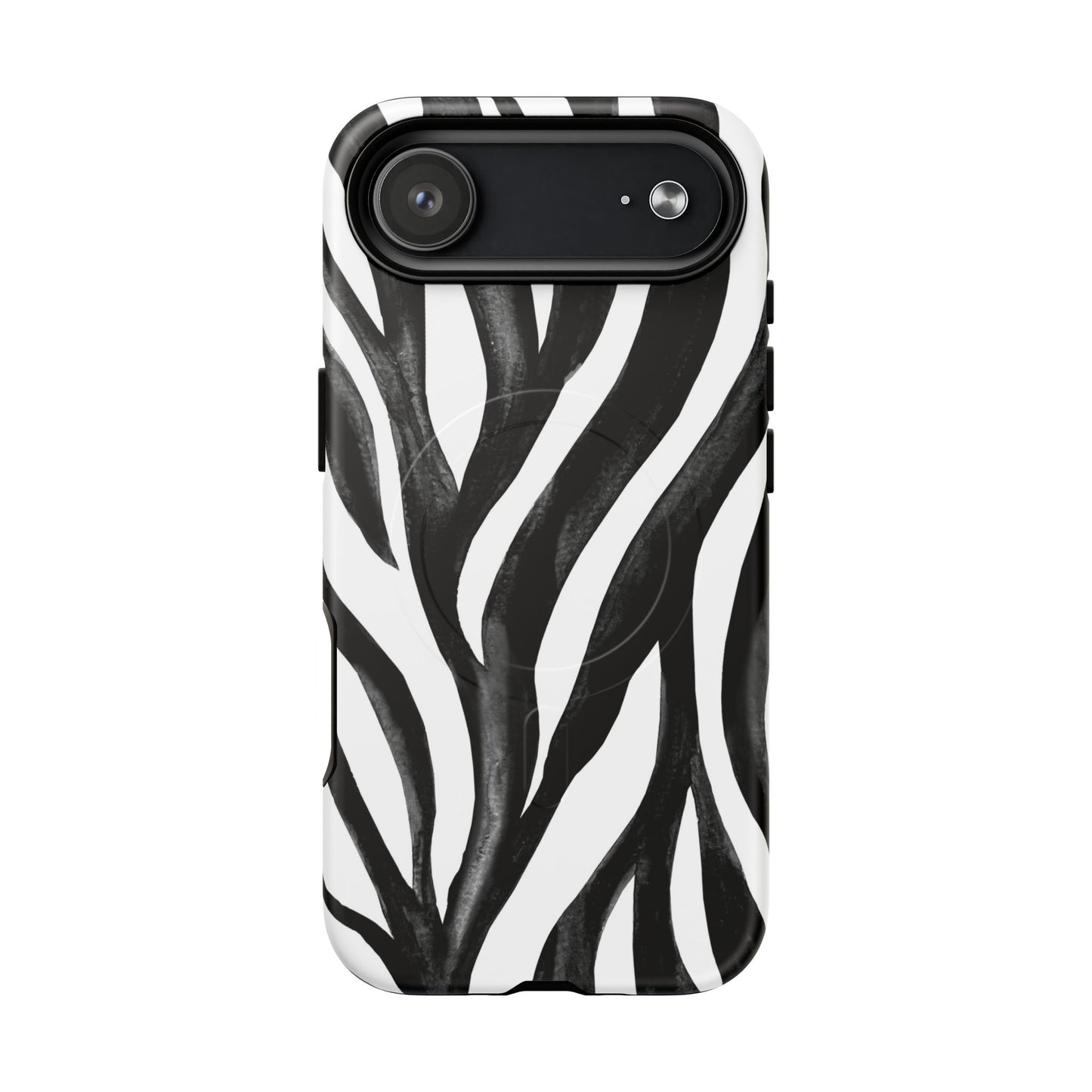 Wild Lines Zebra Stripe Tough Magnetic Phone Case — Black & White Protective Cover