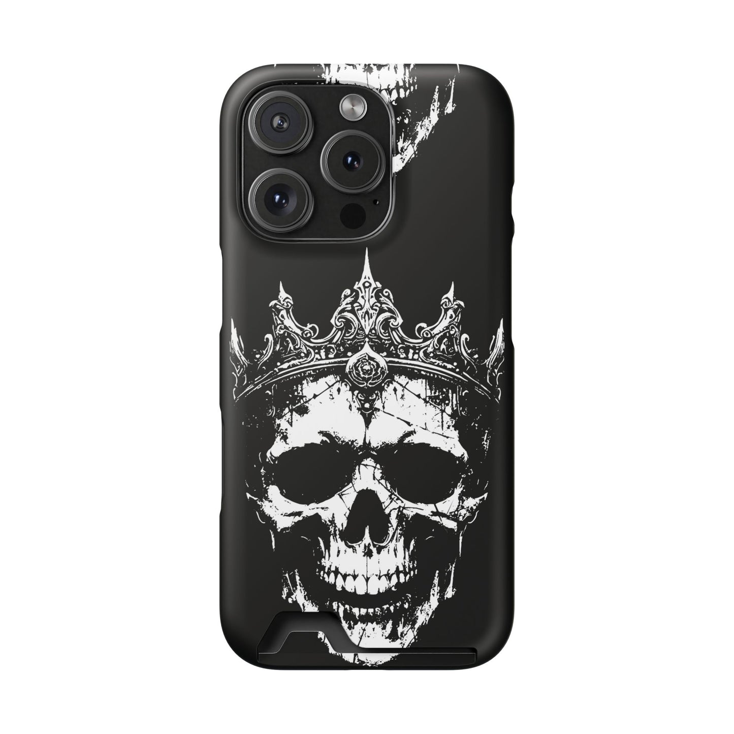 Crowned Chaos - Skull King Card-Holder Phone Case