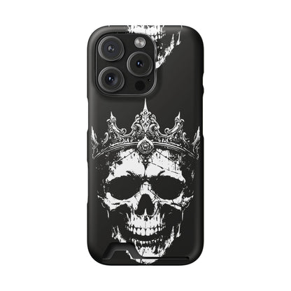 Crowned Chaos - Skull King Card-Holder Phone Case