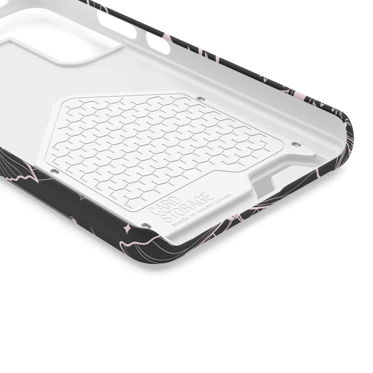 Mystic Skull Dark Aesthetic Phone Case with Card Holder — Gothic Crystal & Feather Design Luxury Cover