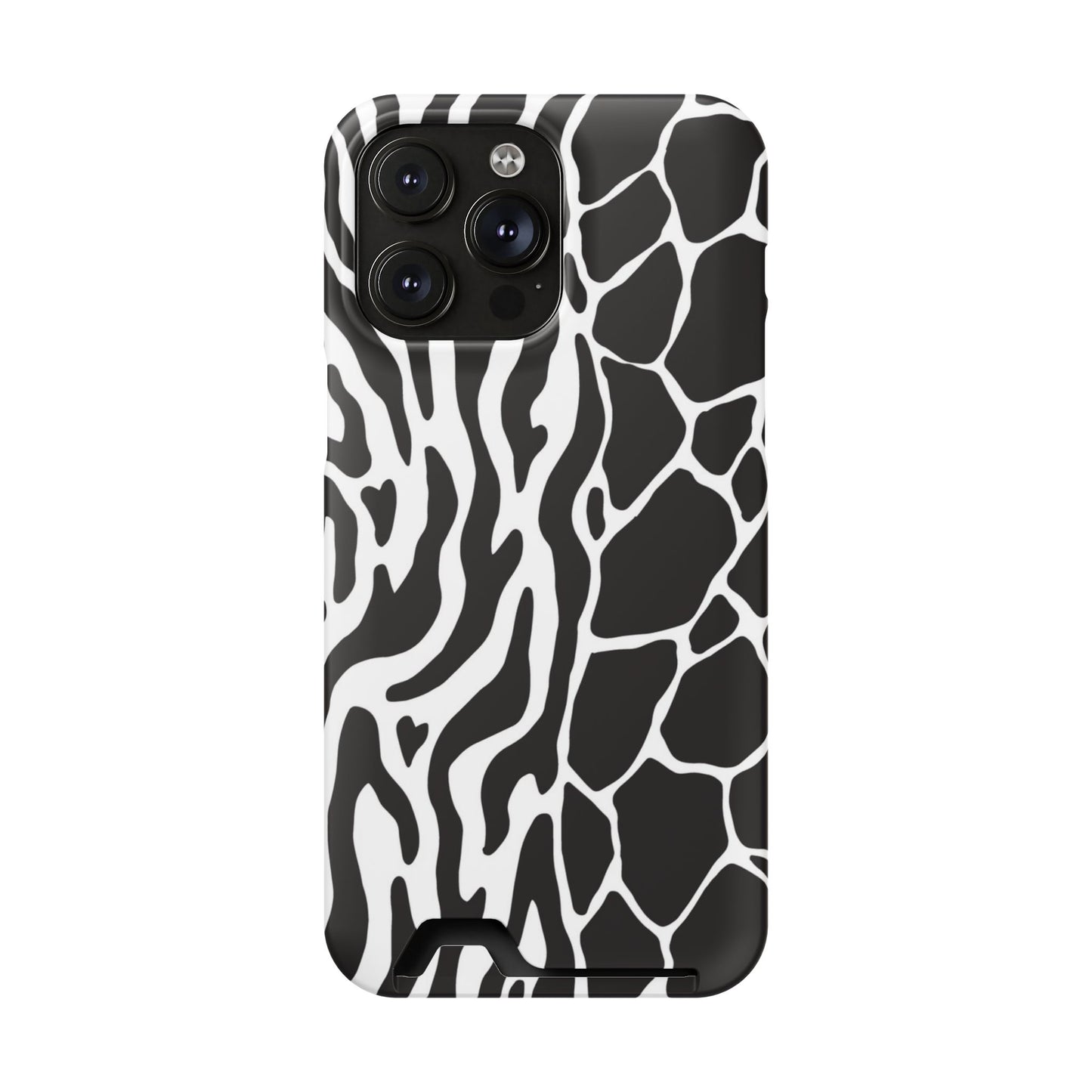 Animal Print Phone Case — Zebra & Giraffe Edition with Card Holder — Slim, Stylish, MagSafe
