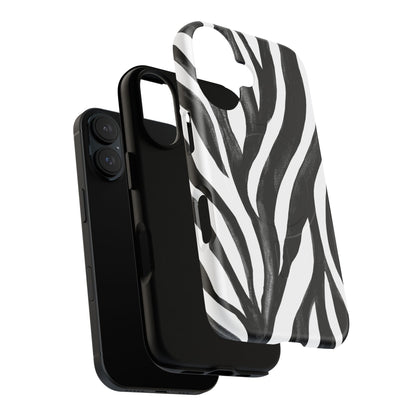 Wild Lines Zebra Stripe Tough Magnetic Phone Case — Black & White Protective Cover