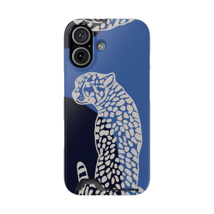 Leopard Bleu Card Phone Case — Blue Animal Print Card holder