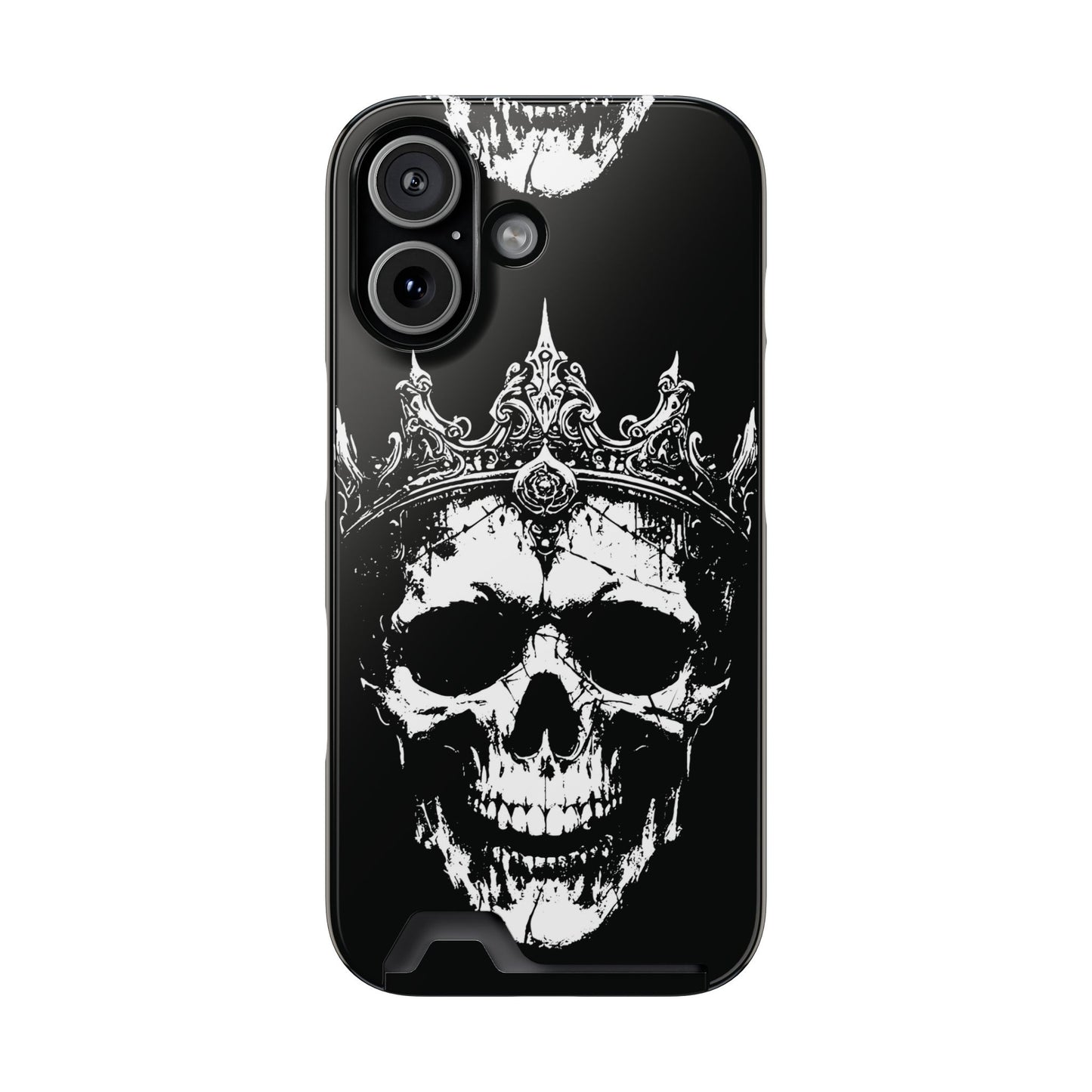 Crowned Chaos - Skull King Card-Holder Phone Case