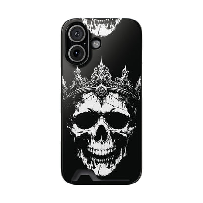 Crowned Chaos - Skull King Card-Holder Phone Case