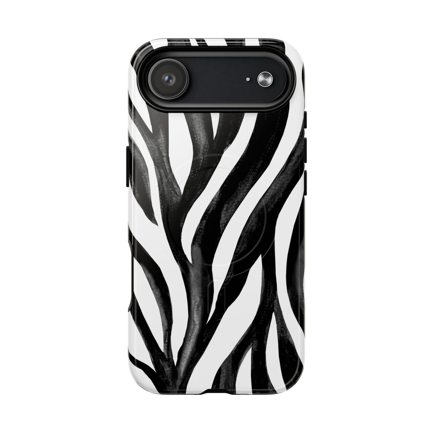 Wild Lines Zebra Stripe Tough Magnetic Phone Case — Black & White Protective Cover