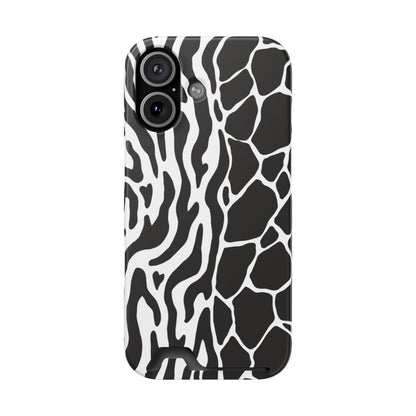 Animal Print Phone Case — Zebra & Giraffe Edition with Card Holder — Slim, Stylish, MagSafe