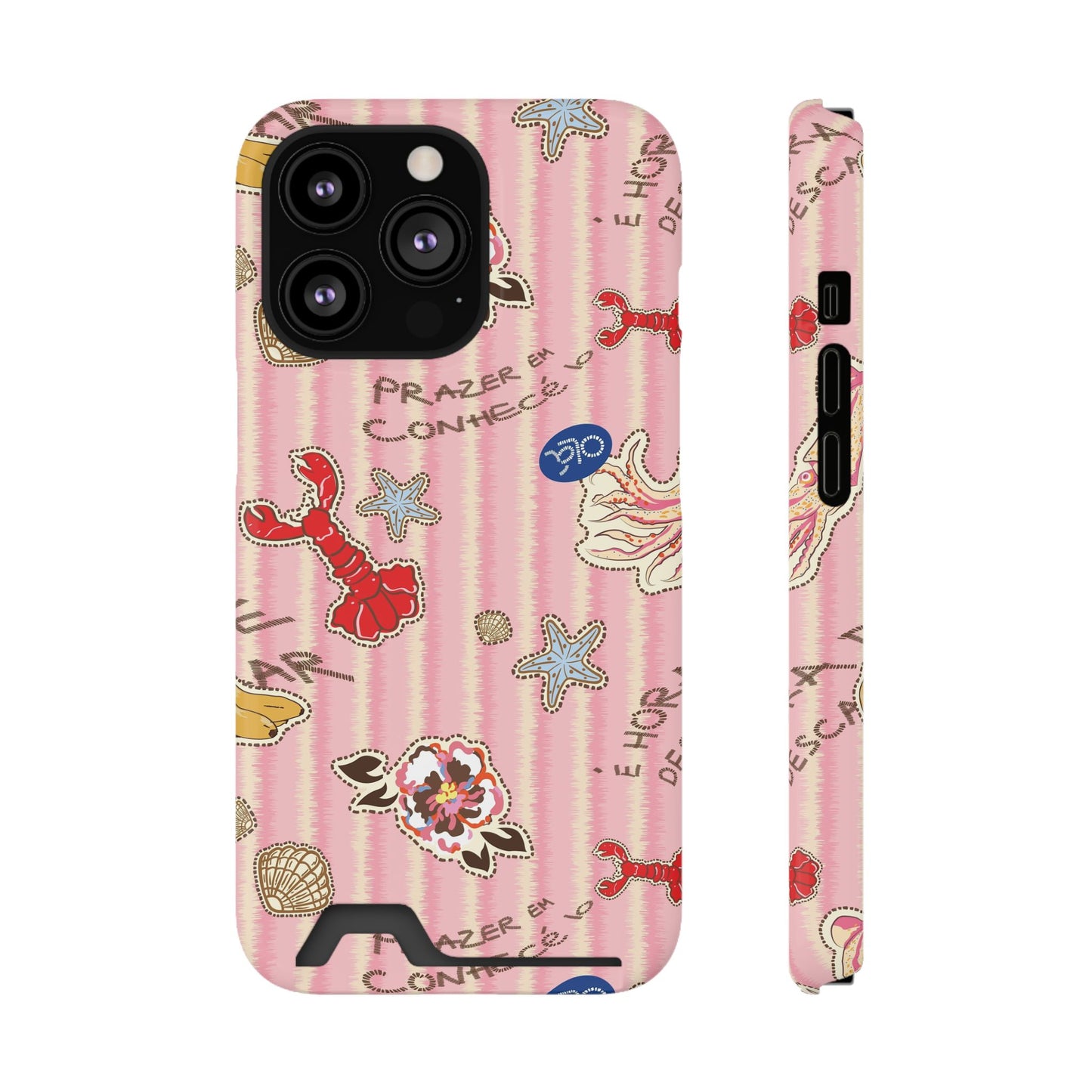 Pink Ocean Print iPhone Case – Cute Aesthetic Protective Phone Cover