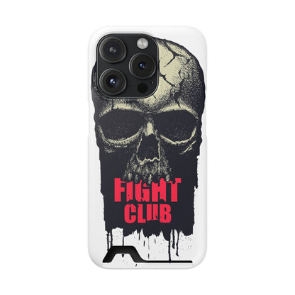 Fight Club Skull Phone Case with Card Holder — Bold Gothic Skull Design