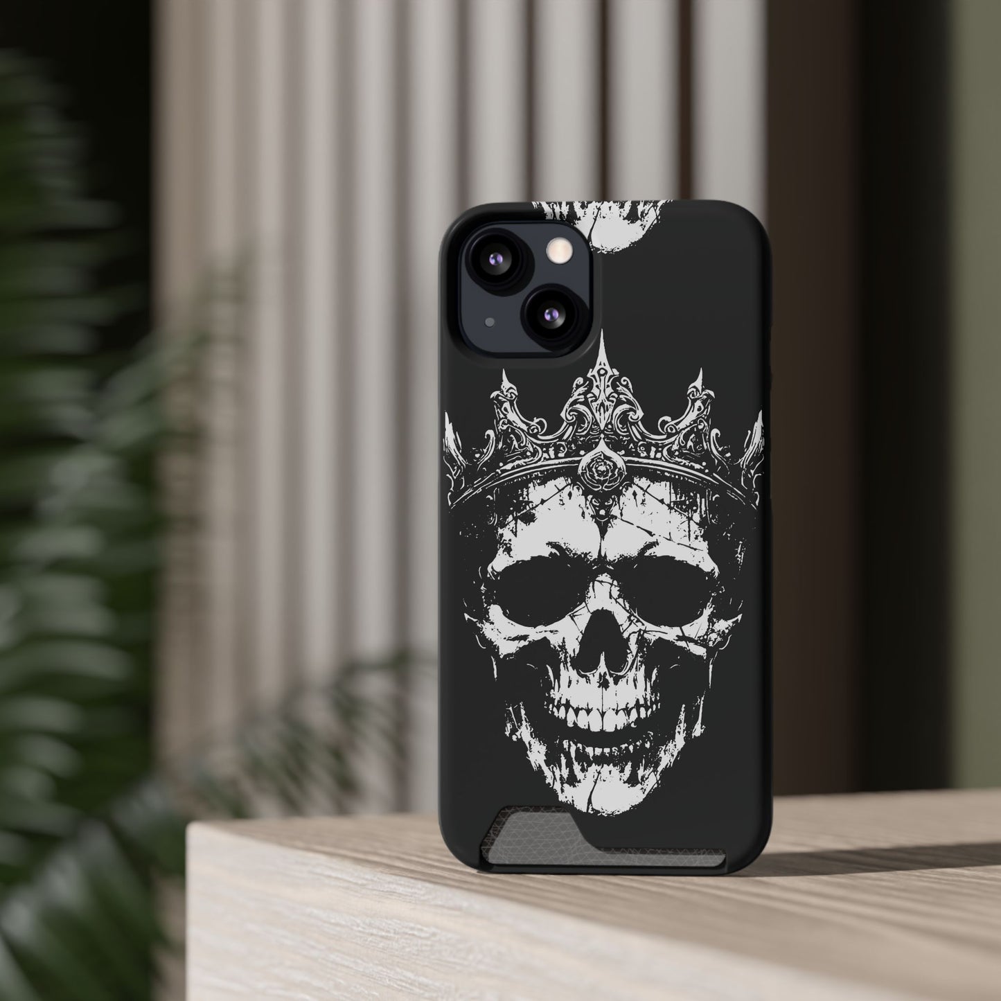 Crowned Chaos - Skull King Card-Holder Phone Case