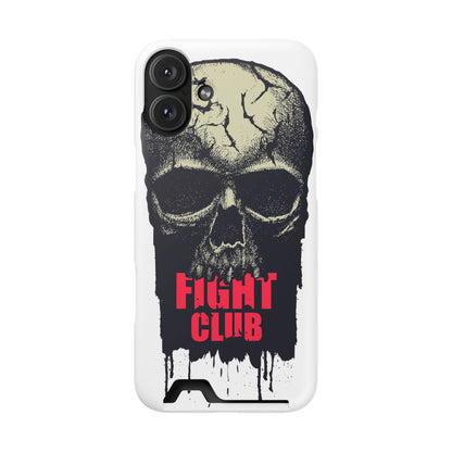 Fight Club Skull Phone Case with Card Holder — Bold Gothic Skull Design