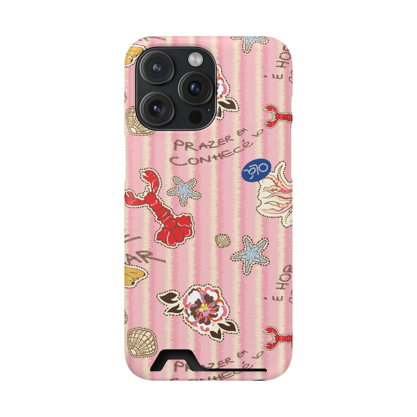 Pink Ocean Print iPhone Case – Cute Aesthetic Protective Phone Cover