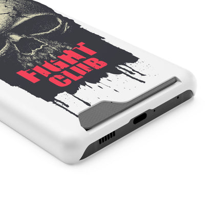Fight Club Skull Phone Case with Card Holder — Bold Gothic Skull Design