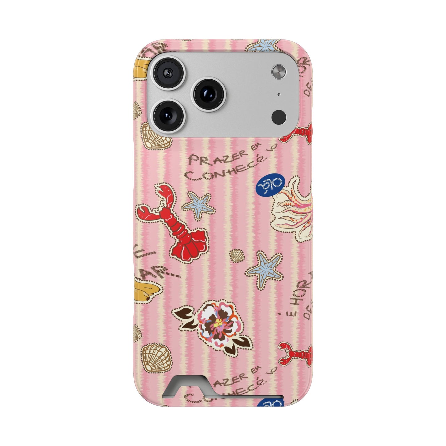 Pink Ocean Print iPhone Case – Cute Aesthetic Protective Phone Cover