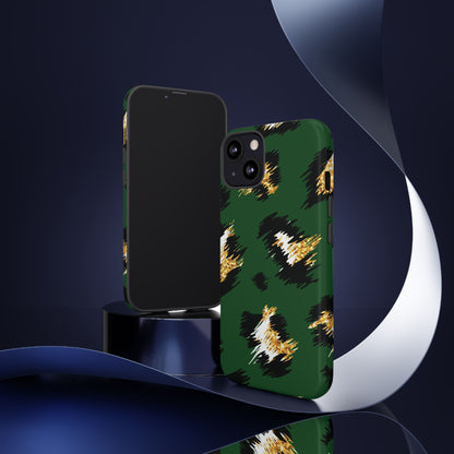 Green Leopard Print Phone Case – Tough Protective iPhone Cover
