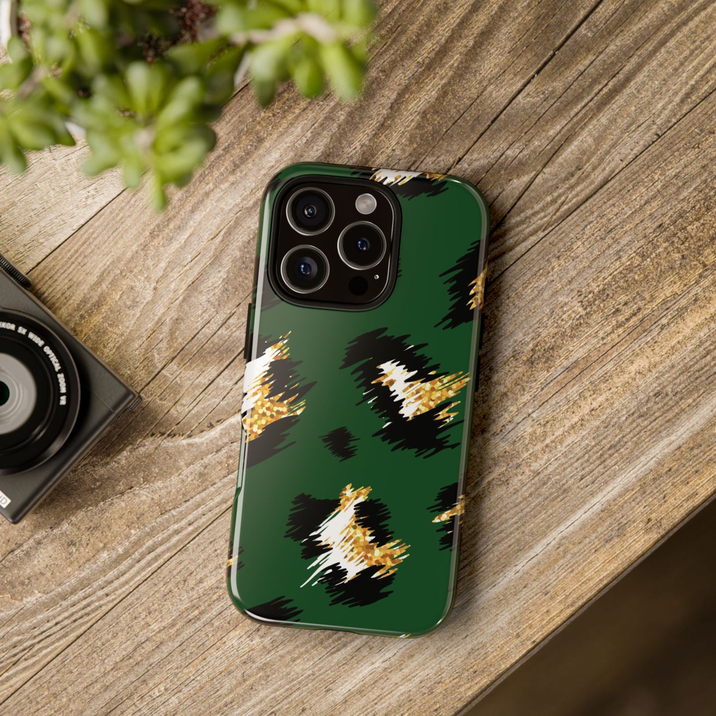 Green Leopard Print Phone Case – Tough Protective iPhone Cover