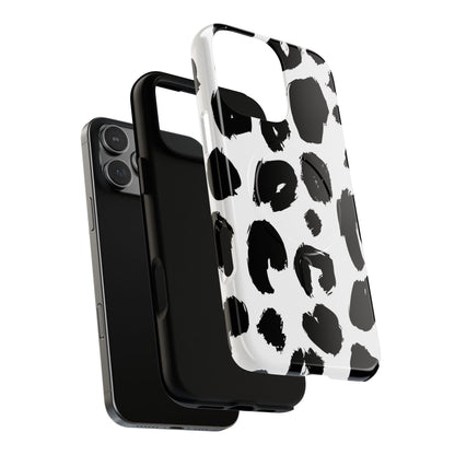 Ink Leopard Magnetic Phone Case — Black & White Animal Print Fashion Protective Cover