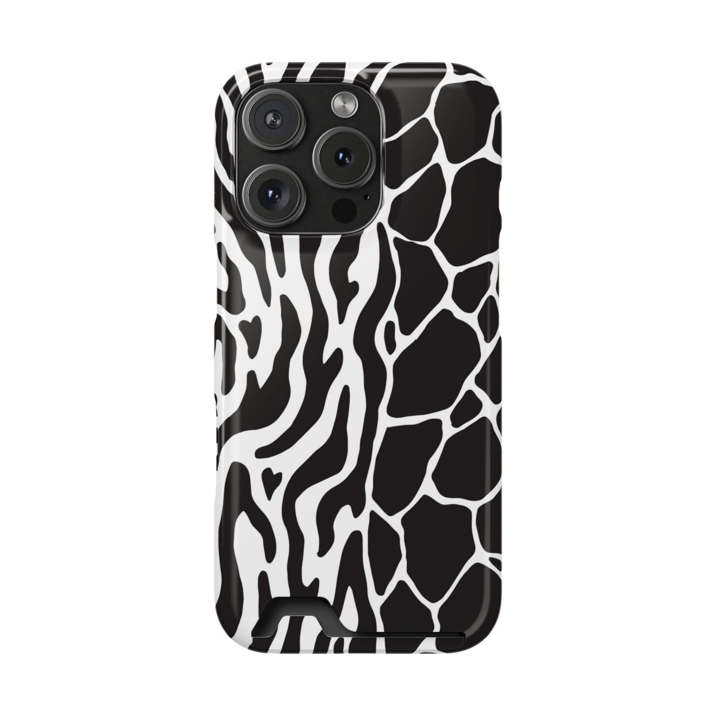 Animal Print Phone Case — Zebra & Giraffe Edition with Card Holder — Slim, Stylish, MagSafe