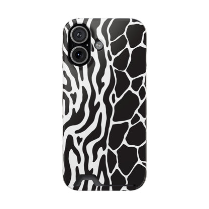 Animal Print Phone Case — Zebra & Giraffe Edition with Card Holder — Slim, Stylish, MagSafe