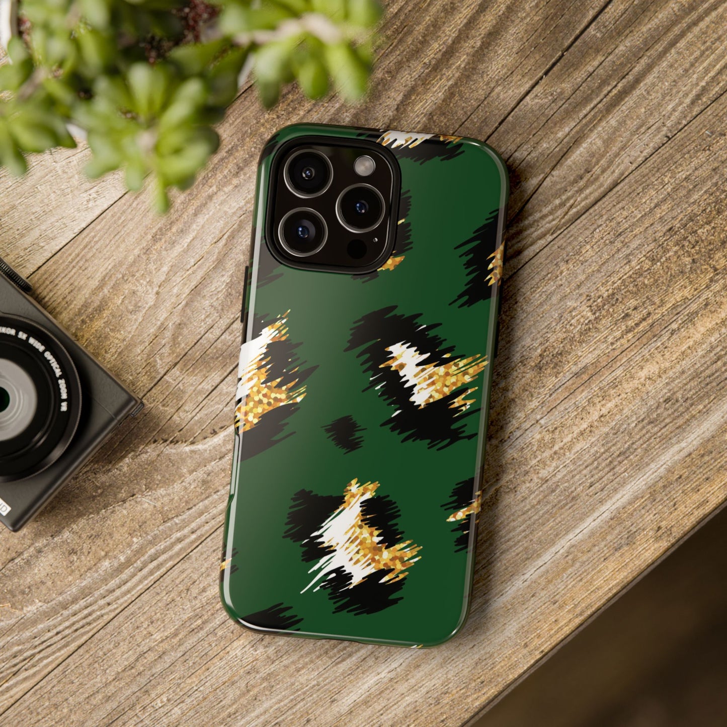 Green Leopard Print Phone Case – Tough Protective iPhone Cover