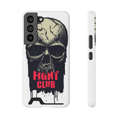 Fight Club Skull Phone Case with Card Holder — Bold Gothic Skull Design