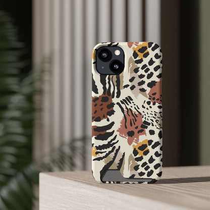 Savage Golden Leopard MagSafe Case With Card Holder