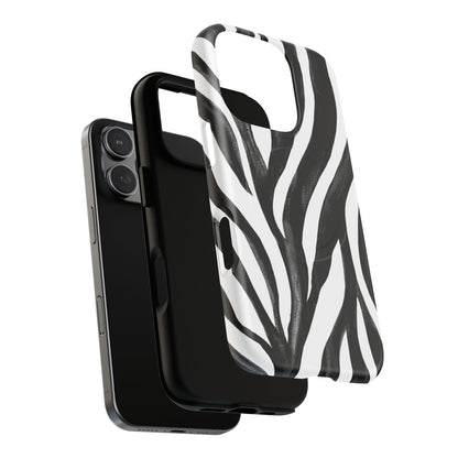 Wild Lines Zebra Stripe Tough Magnetic Phone Case — Black & White Protective Cover