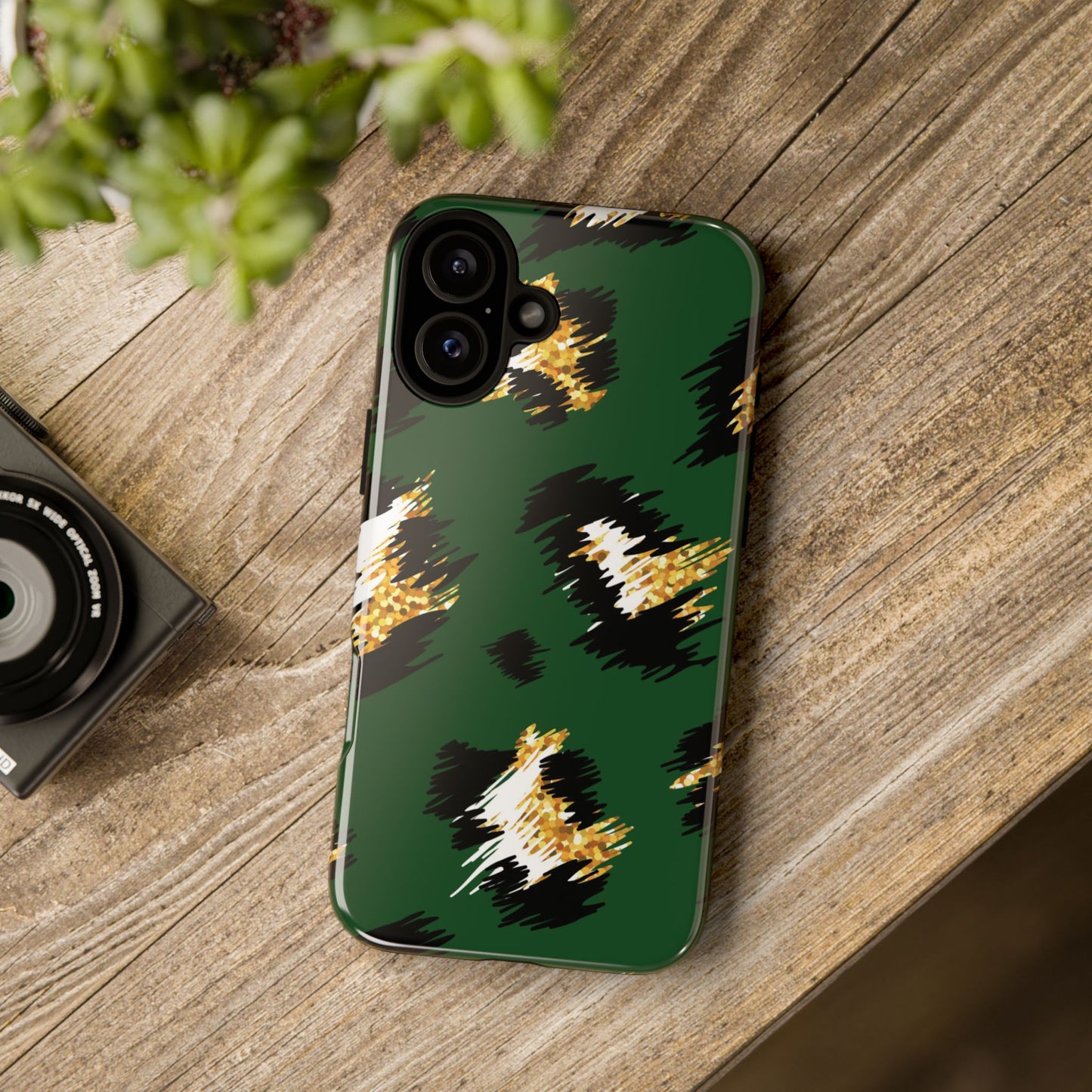 Green Leopard Print Phone Case – Tough Protective iPhone Cover