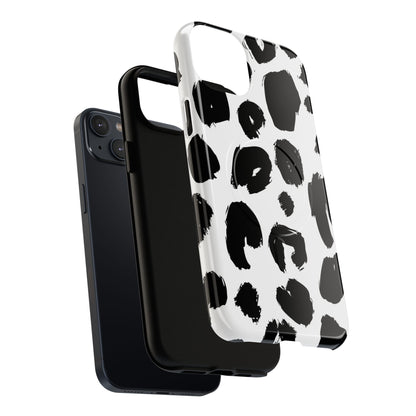 Ink Leopard Magnetic Phone Case — Black & White Animal Print Fashion Protective Cover